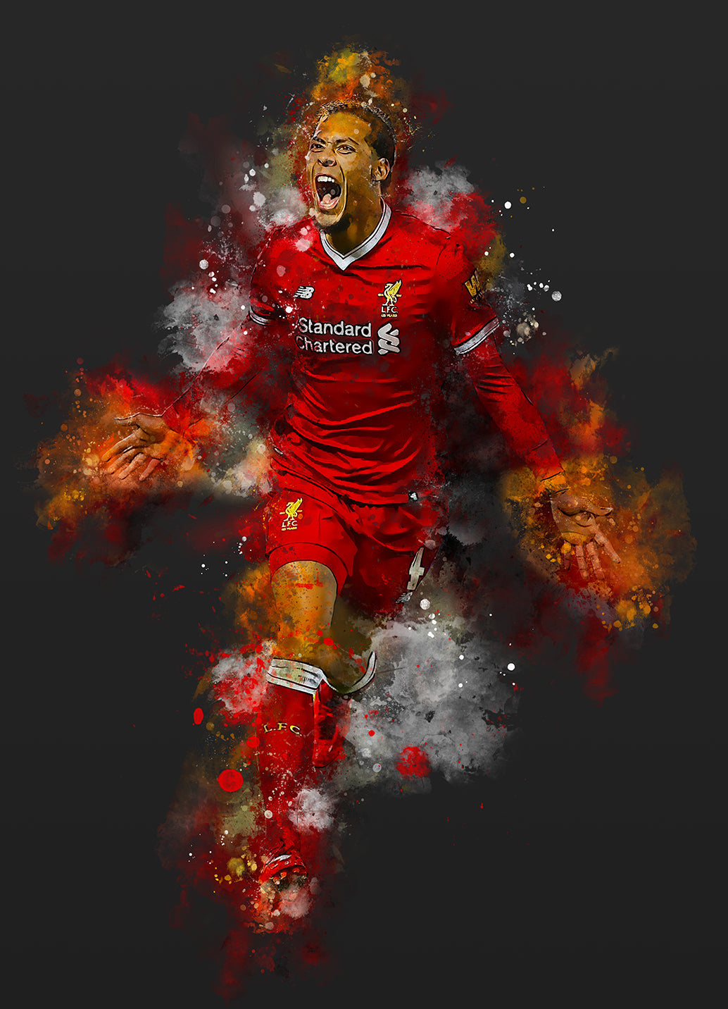 Virgil van Dijk | Voetbal Poster | Muurdecoratie Wanddecoratie | Canvas Kunst | Schilderijen
