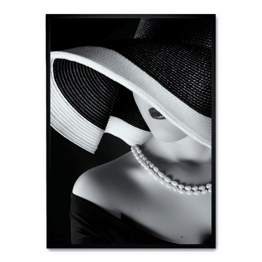 La Femme au Chapeau | Elegant Woman with Hat | Vintage Fashion Muurdecoratie | Hoge Kwaliteit Print | Wanddecoratie voor Huis & Kantoor