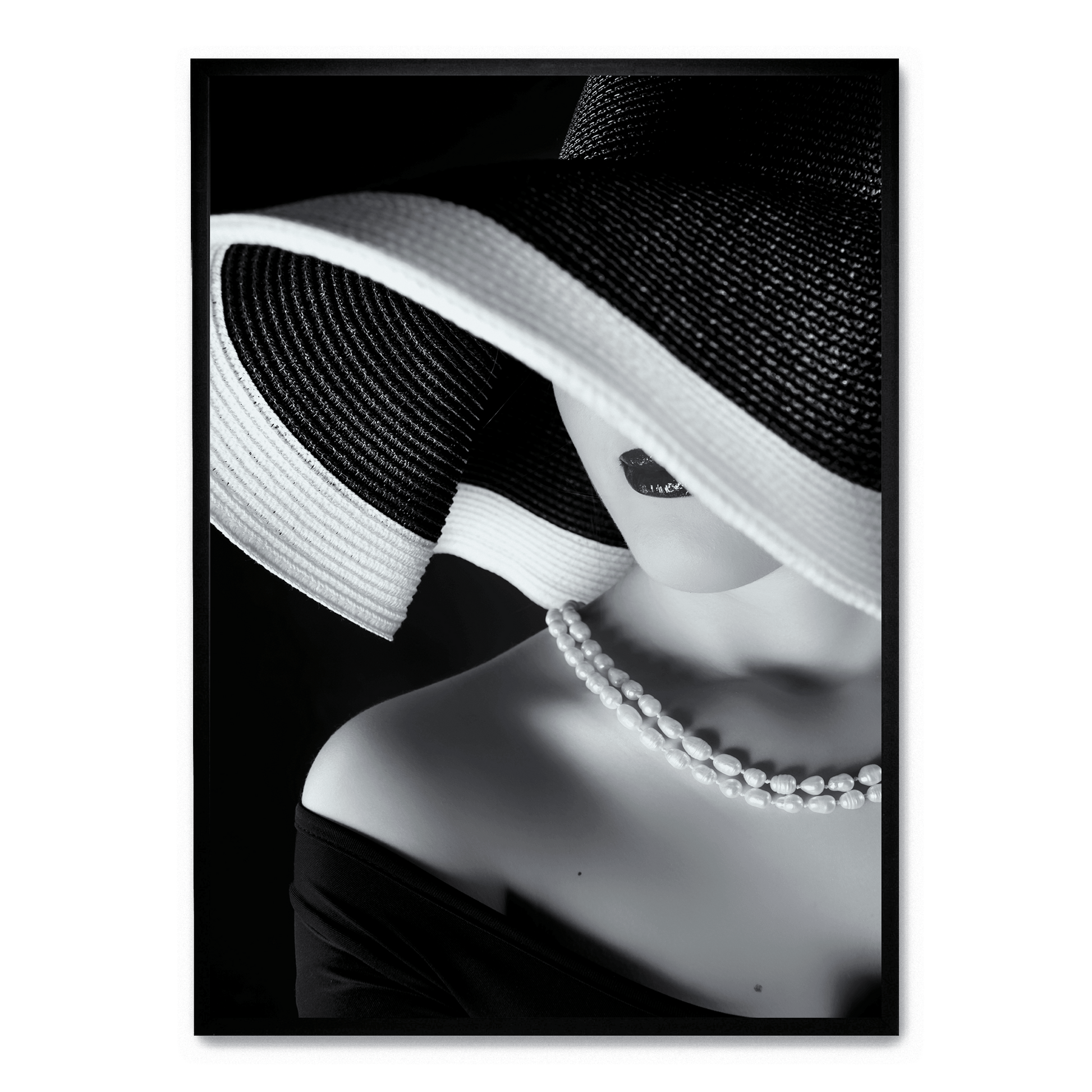 La Femme au Chapeau | Elegant Woman with Hat | Vintage Fashion Muurdecoratie | Hoge Kwaliteit Print | Wanddecoratie voor Huis & Kantoor