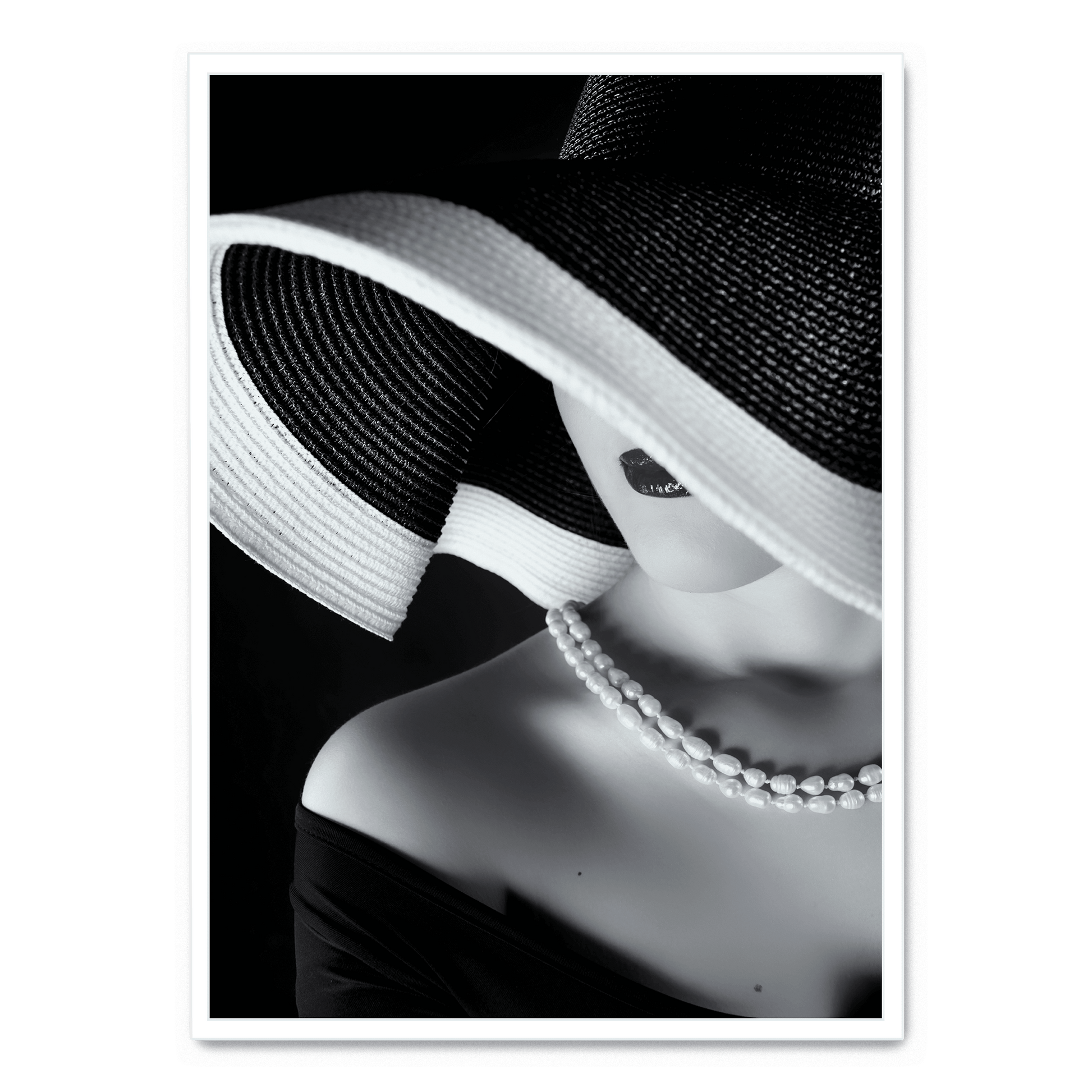 La Femme au Chapeau | Elegant Woman with Hat | Vintage Fashion Muurdecoratie | Hoge Kwaliteit Print | Wanddecoratie voor Huis & Kantoor