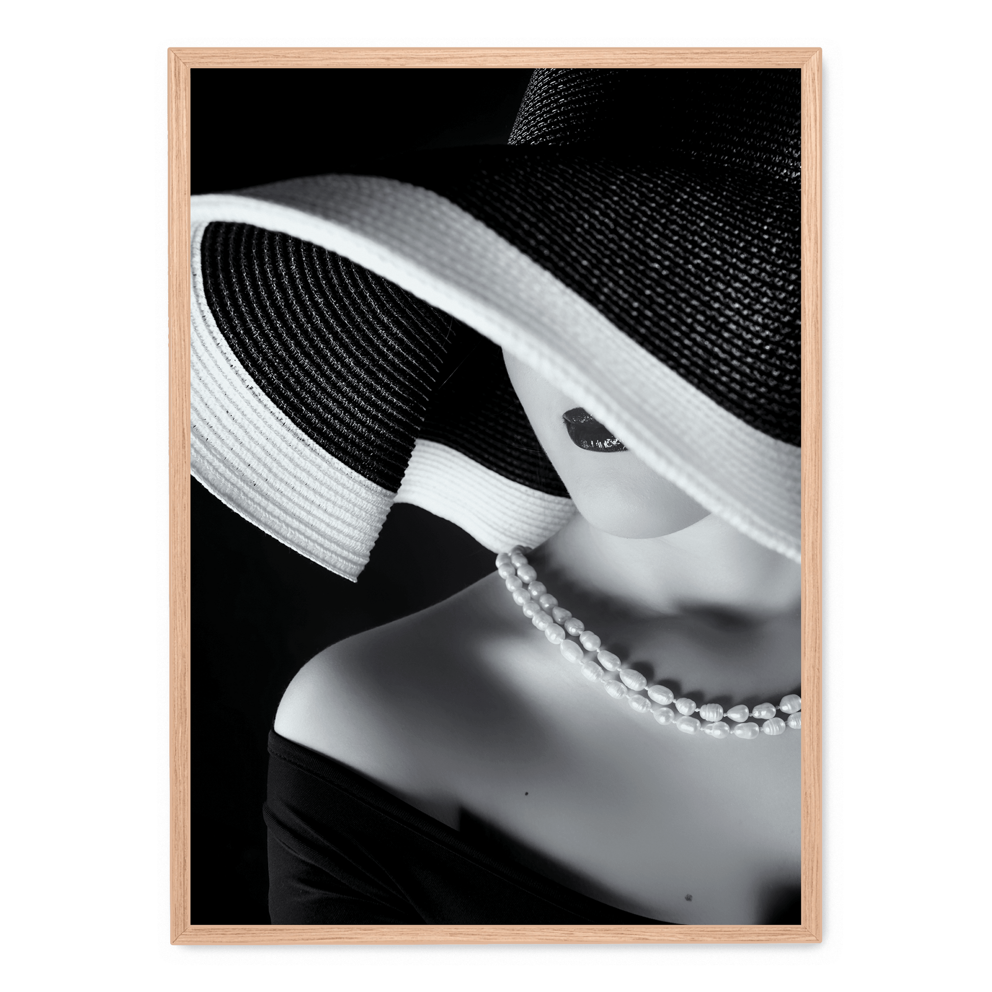 La Femme au Chapeau | Elegant Woman with Hat | Vintage Fashion Muurdecoratie | Hoge Kwaliteit Print | Wanddecoratie voor Huis & Kantoor