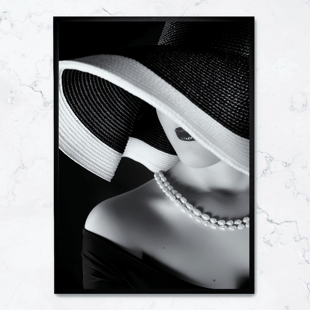 La Femme au Chapeau | Elegant Woman with Hat | Vintage Fashion Muurdecoratie | Hoge Kwaliteit Print | Wanddecoratie voor Huis & Kantoor