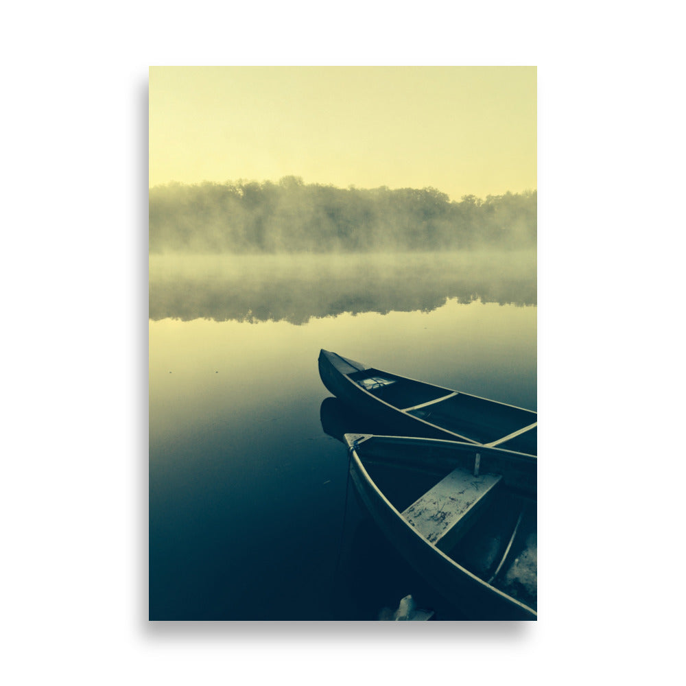 Boats in Fog | Muurdecoratie | Wanddecoratie | Poster | Kunst | Sfeervolle Schepen in Mist | Prent