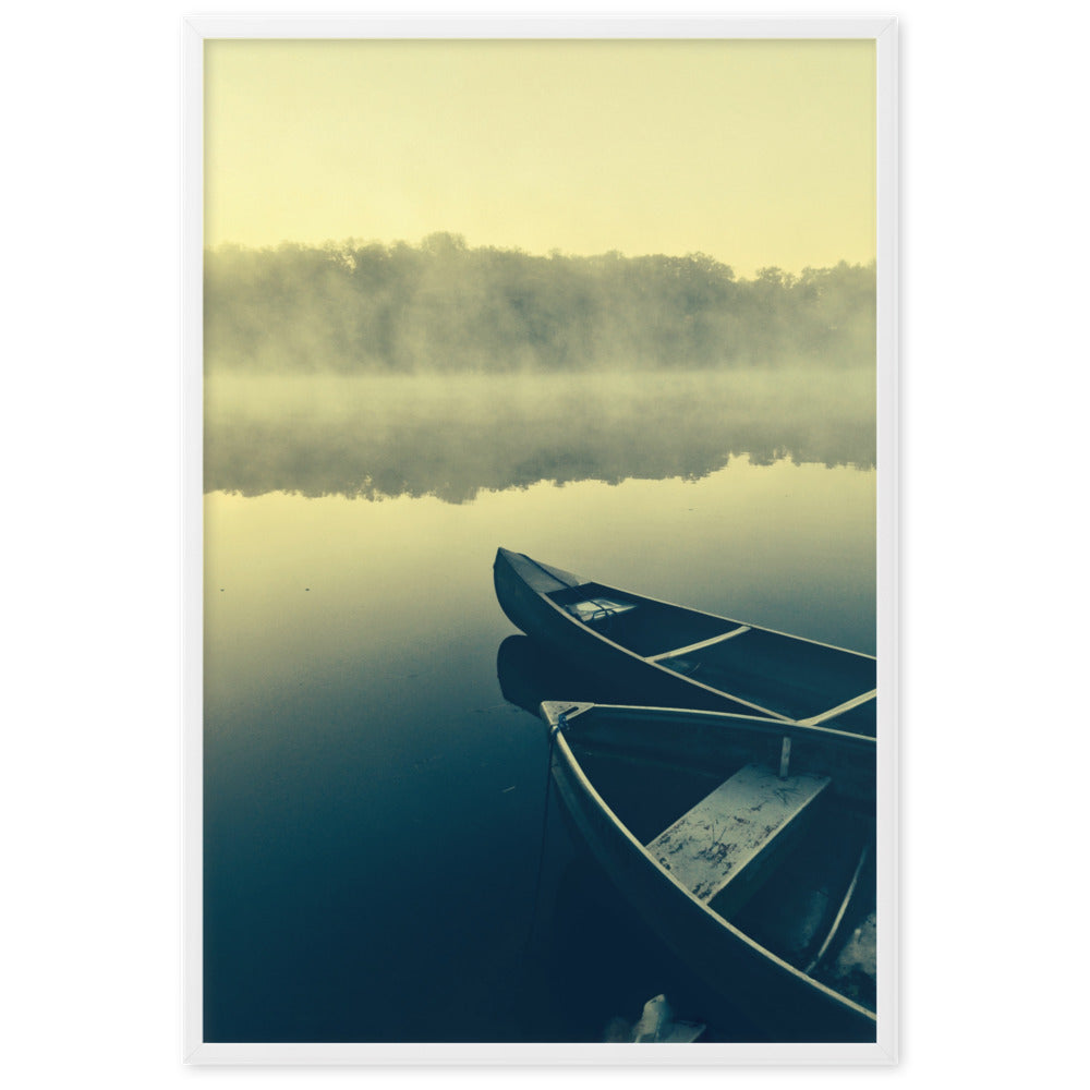 Boats in Fog | Muurdecoratie | Wanddecoratie | Poster | Kunst | Sfeervolle Schepen in Mist | Prent