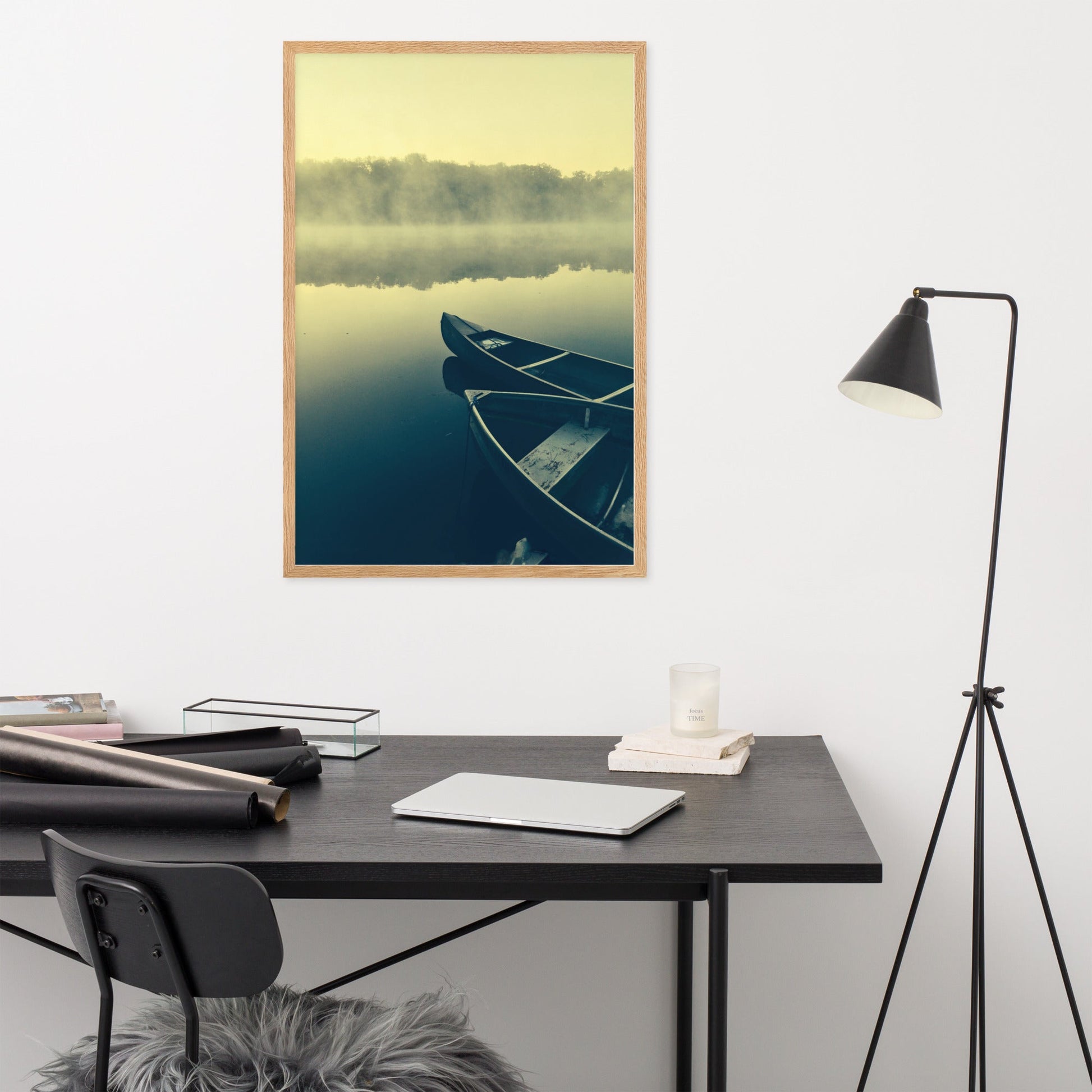 Boats in Fog | Muurdecoratie | Wanddecoratie | Poster | Kunst | Sfeervolle Schepen in Mist | Prent