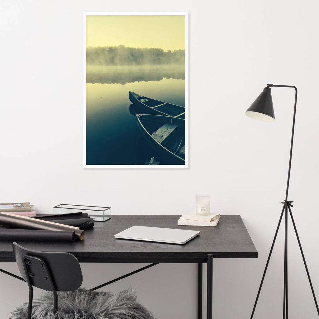 Boats in Fog | Muurdecoratie | Wanddecoratie | Poster | Kunst | Sfeervolle Schepen in Mist | Prent