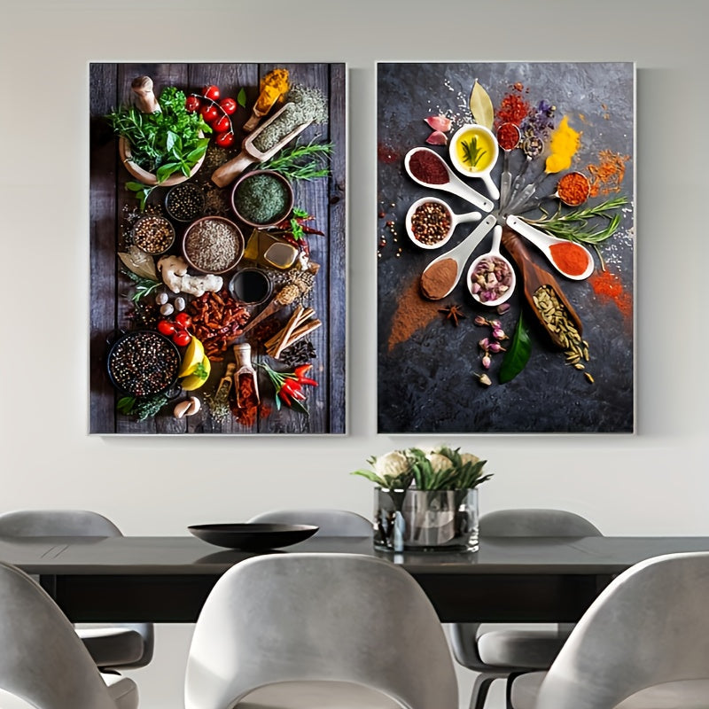 Hot Spices | Vintage Muurdecoratie Keuken | Wanddecoratie Kunst Posters | Specerijen Retro Kunstwerk