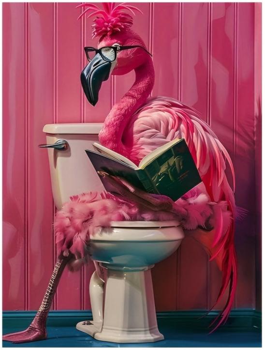 Flamingo met bril | Konings Punk Dieren | Muurdecoratie | Wanddecoratie | Posters Schilderijen | Canvas Kunst