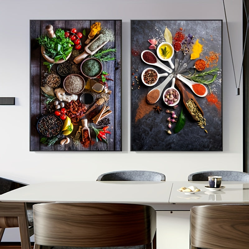 Hot Spices | Vintage Muurdecoratie Keuken | Wanddecoratie Kunst Posters | Specerijen Retro Kunstwerk
