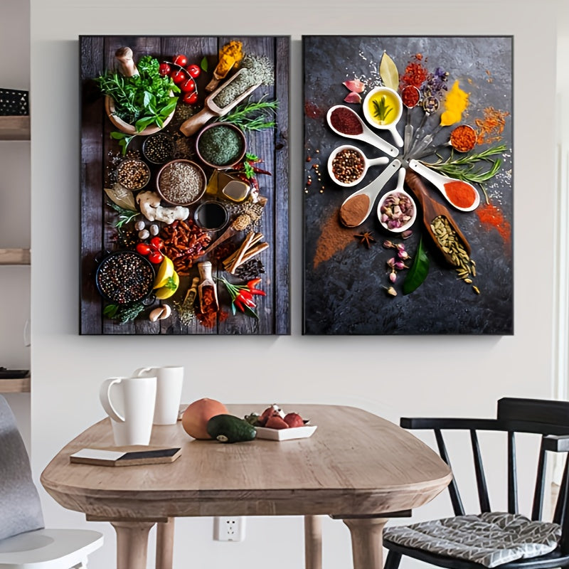 Hot Spices | Vintage Muurdecoratie Keuken | Wanddecoratie Kunst Posters | Specerijen Retro Kunstwerk