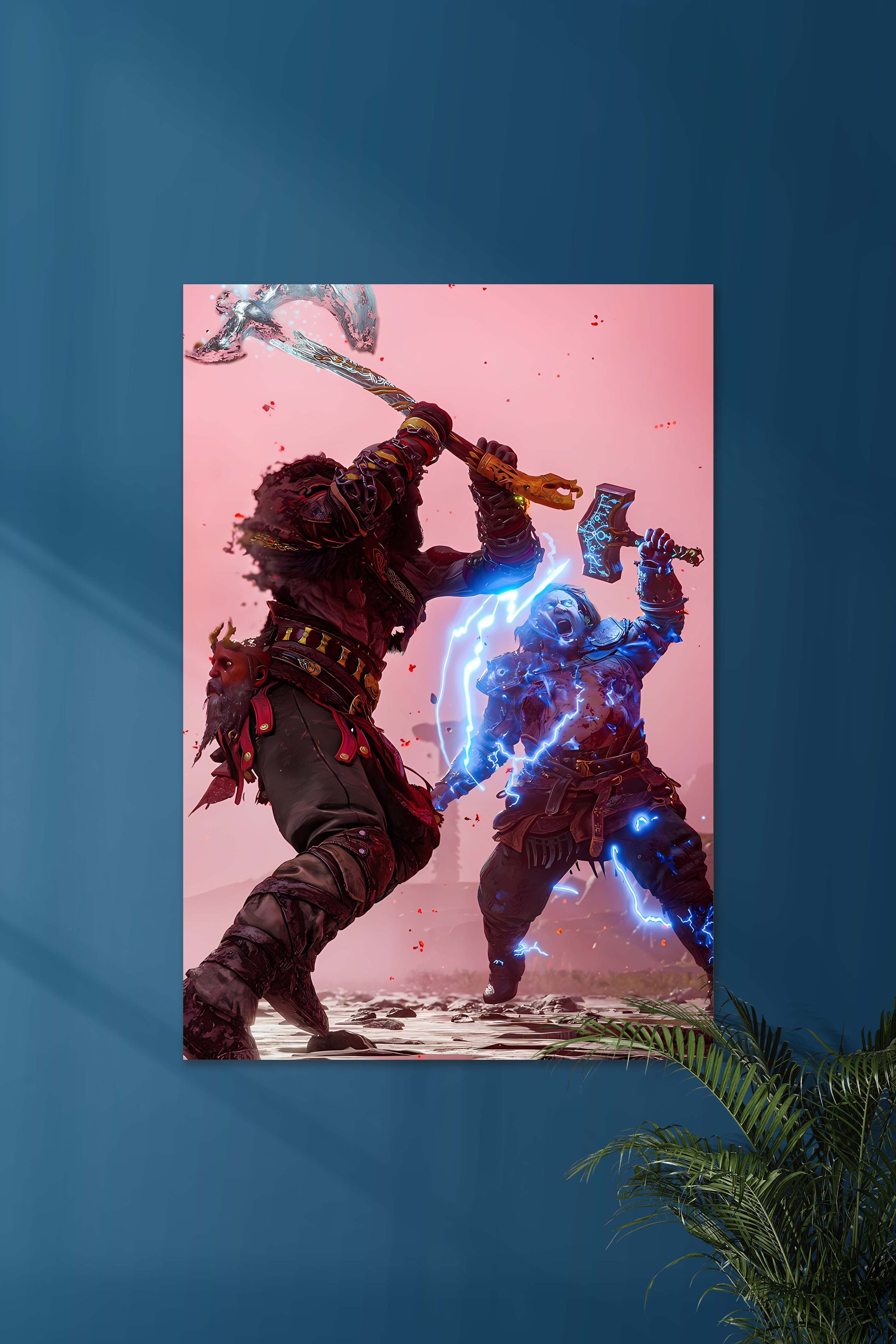 GOD OF WAR vs GOD OF THUNDER #01 | Muurdecoratie Poster | Wanddecoratie | Game Kunst voor Kamer