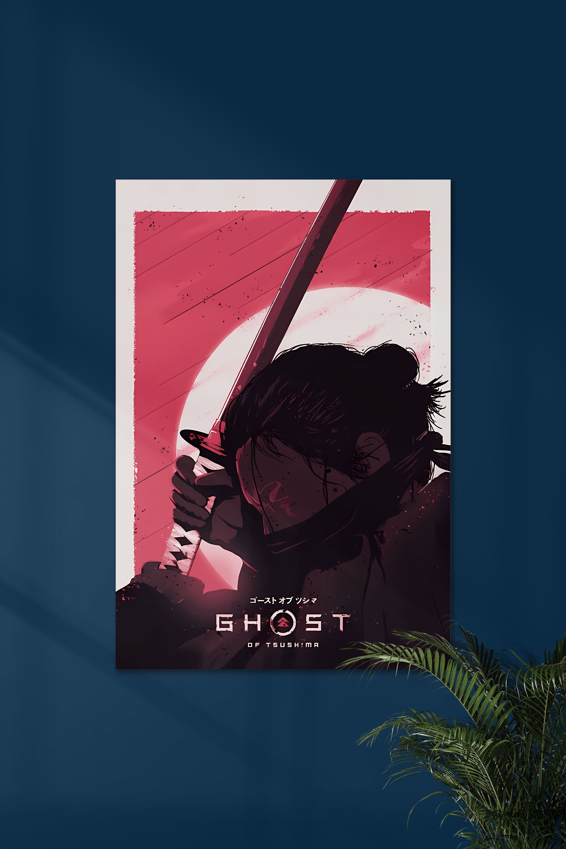 GHOST OF TSUSHIMA RedMoon | Wanddecoratie poster | Muurdecoratie kunst | Gaming schilderijen