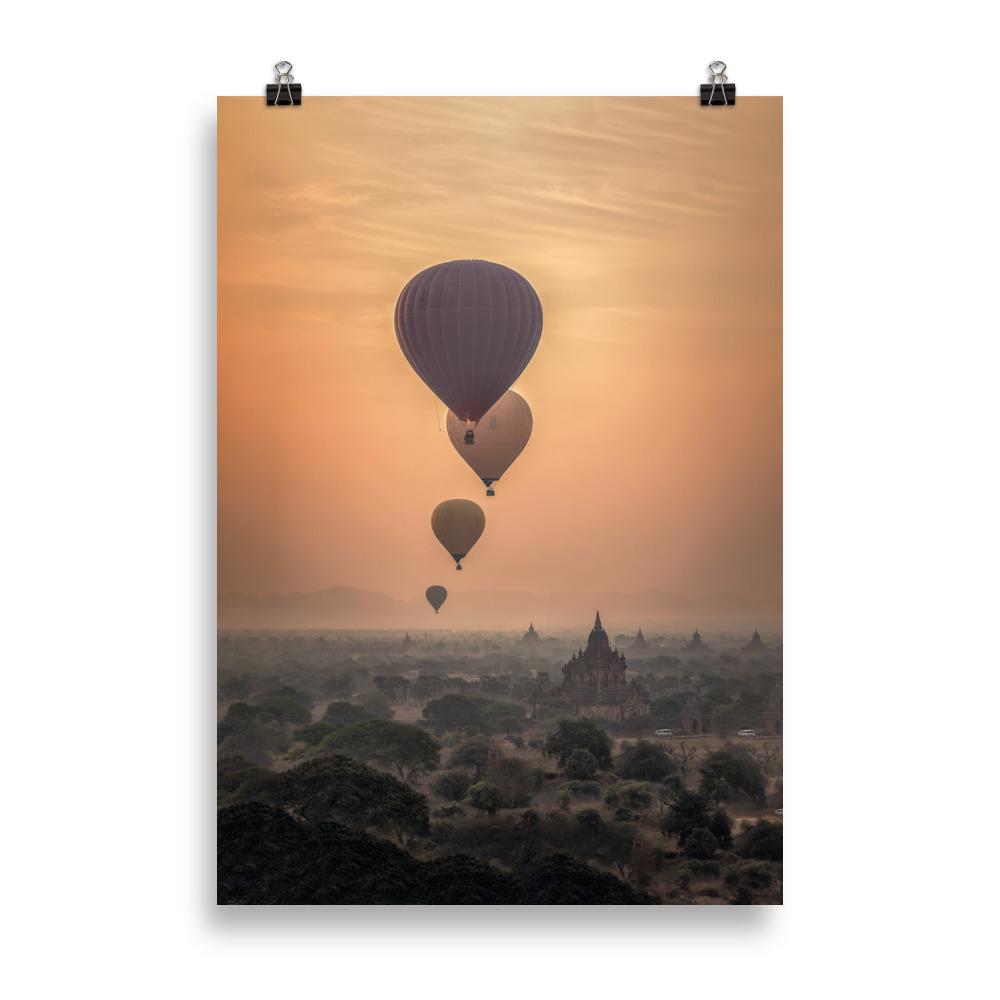 Hot Air Balloons | Muurdecoratie | Kunst Poster | Wanddecoratie voor Huis en Tuin | Luchtslingers