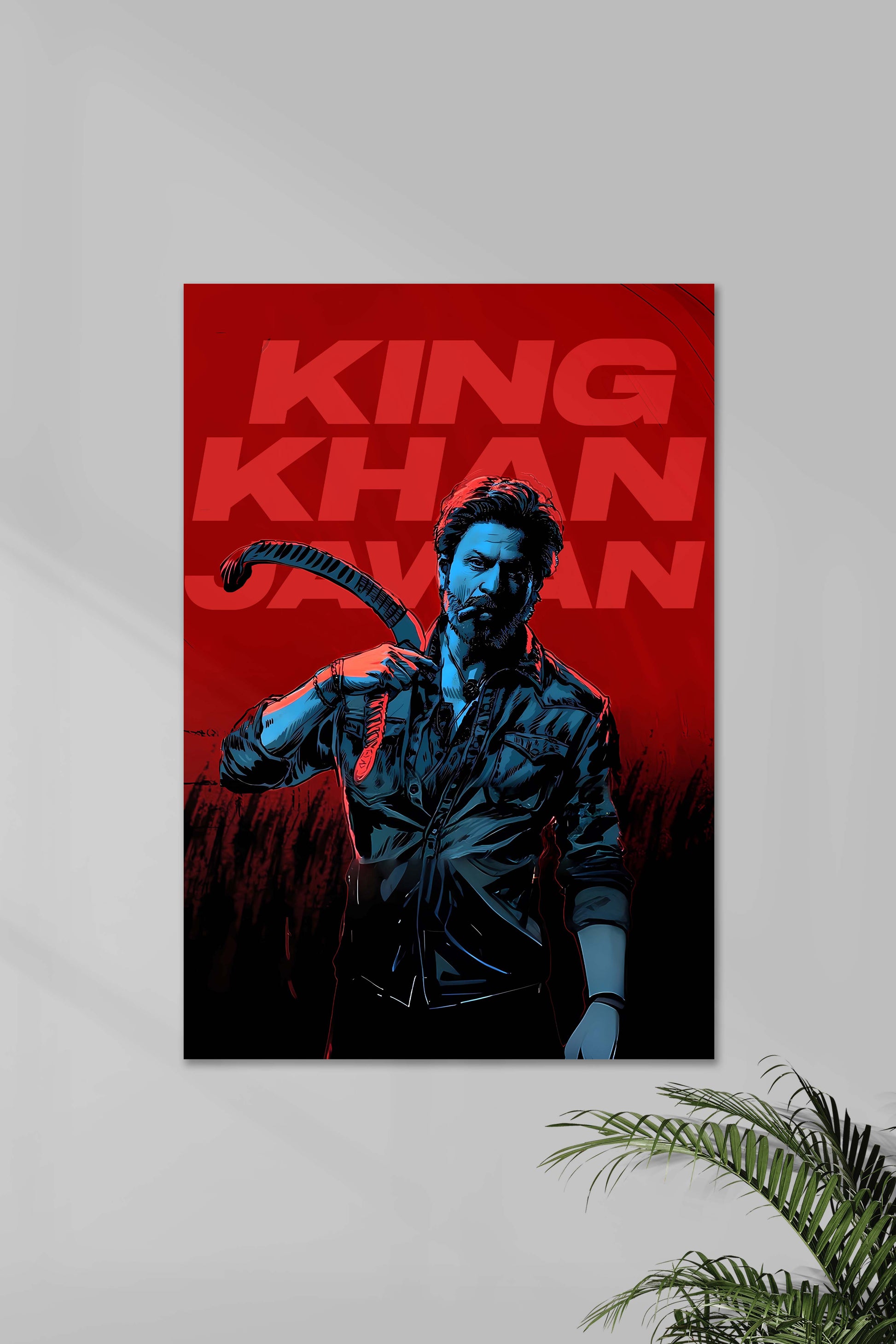 King Khan Jawan Poster SRK | Bollywood Schilderijen | Muurdecoratie | Wanddecoratie voor Thuis
