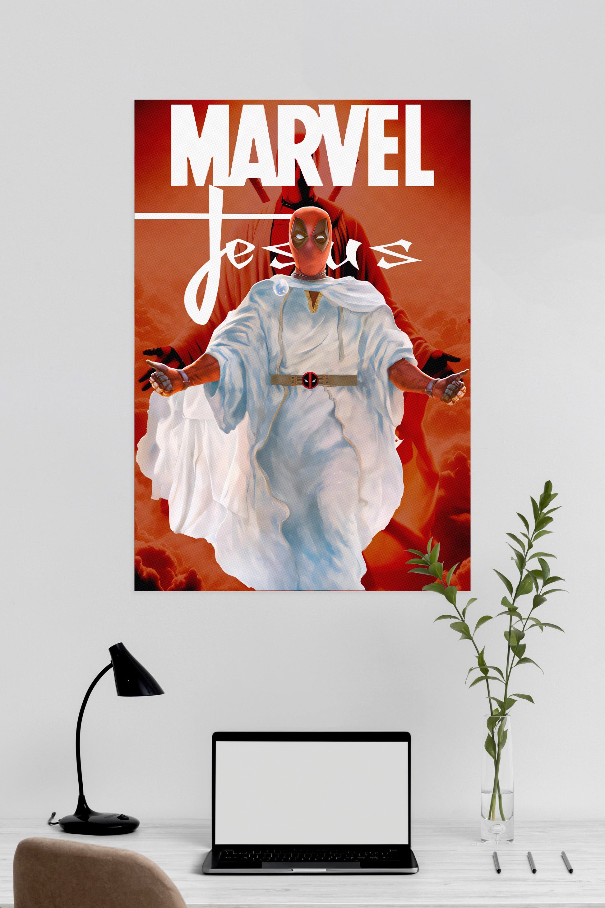 Marvel Jesus | Deadpool 3 Poster | Wanddecoratie | Muurdecoratie | Filmkunst | MCU Posters