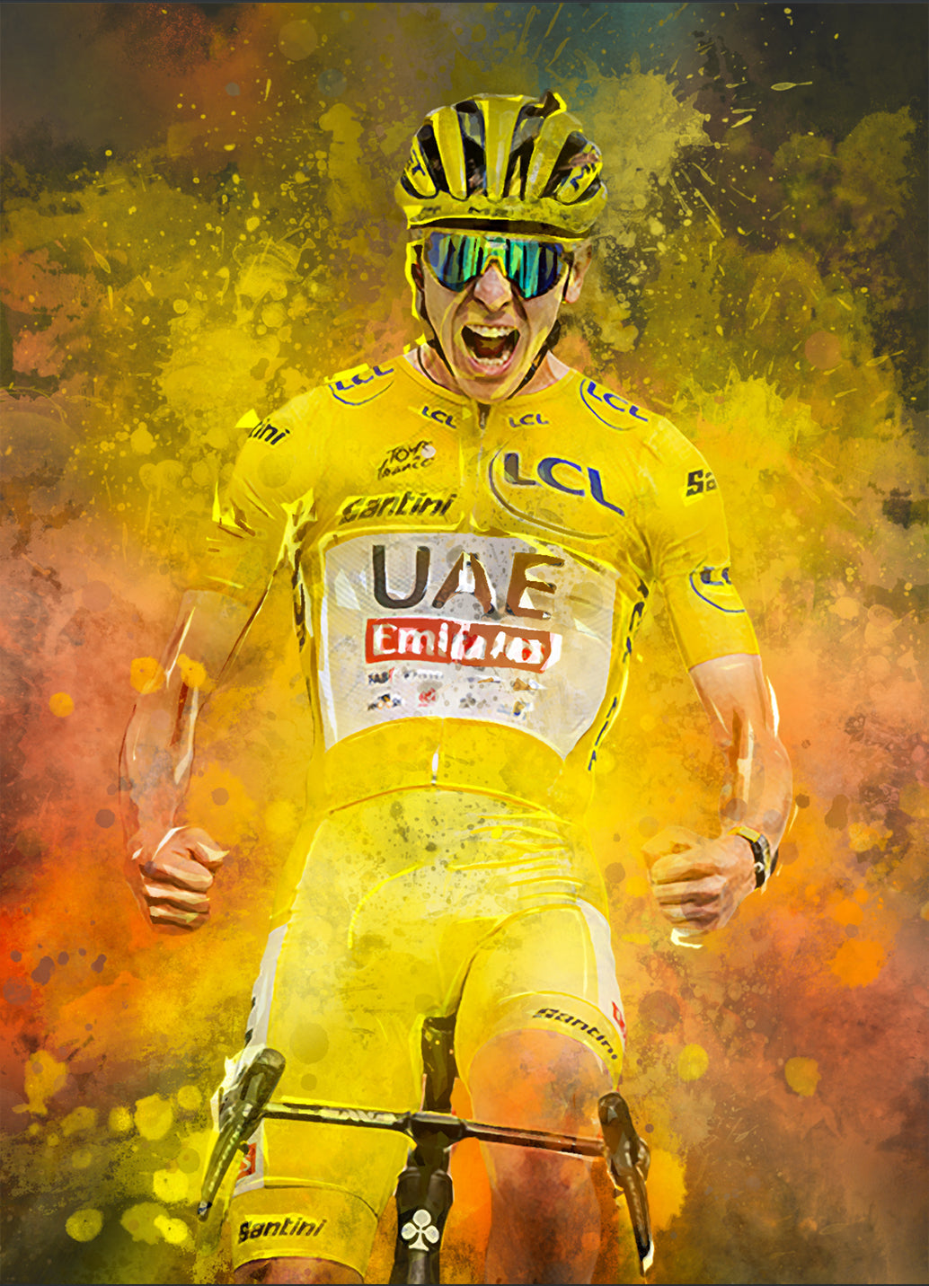 Pogacar sport posters | Muurdecoratie voor liefhebbers | Wanddecoratie voor thuis en tuin