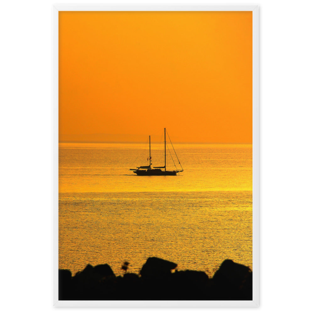 Poster | A Ship on Golden Sea | Muurdecoratie | Wanddecoratie | Posters | Schilderijen | Canvas Kunst