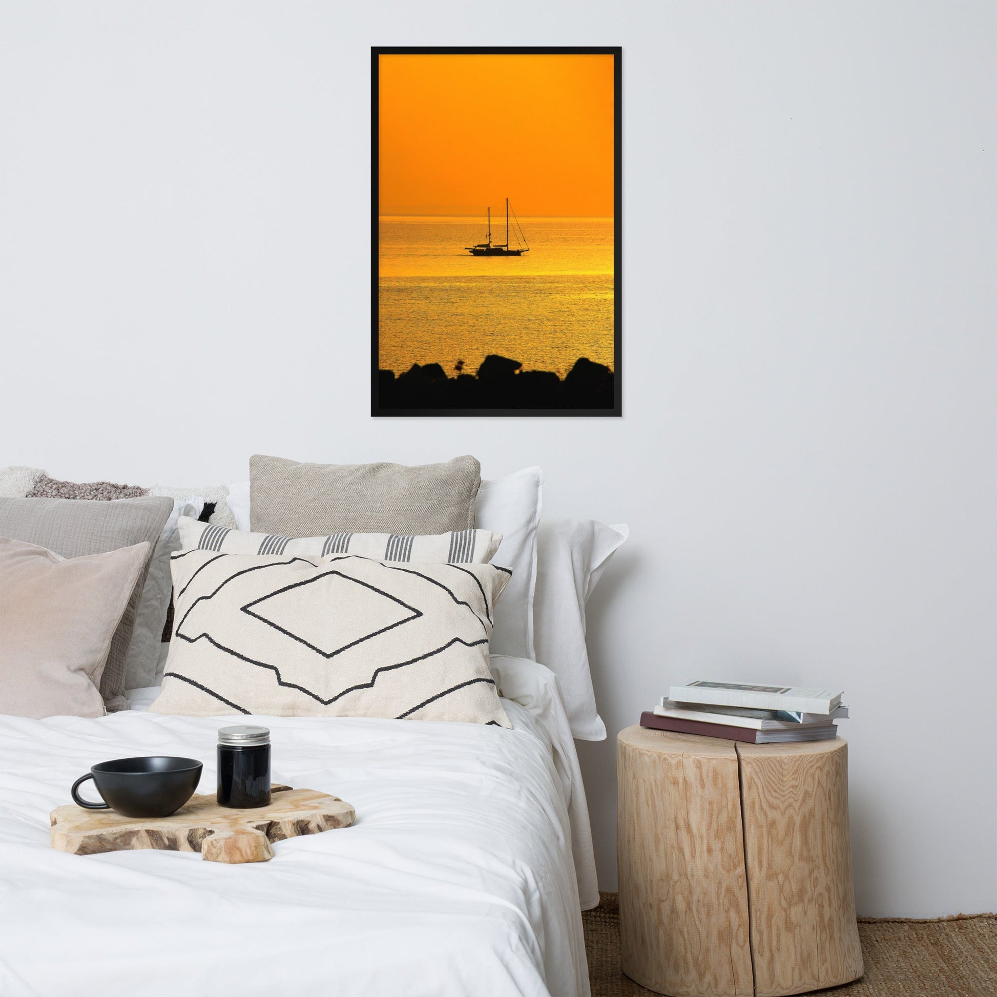 Poster | A Ship on Golden Sea | Muurdecoratie | Wanddecoratie | Posters | Schilderijen | Canvas Kunst