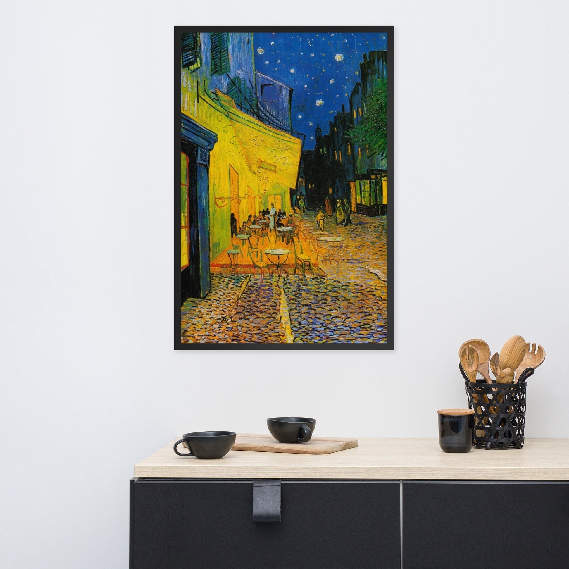 Dreamy Night Terras Poster | Luminescente Landschap Kunst | Muurdecoratie | Wanddecoratie