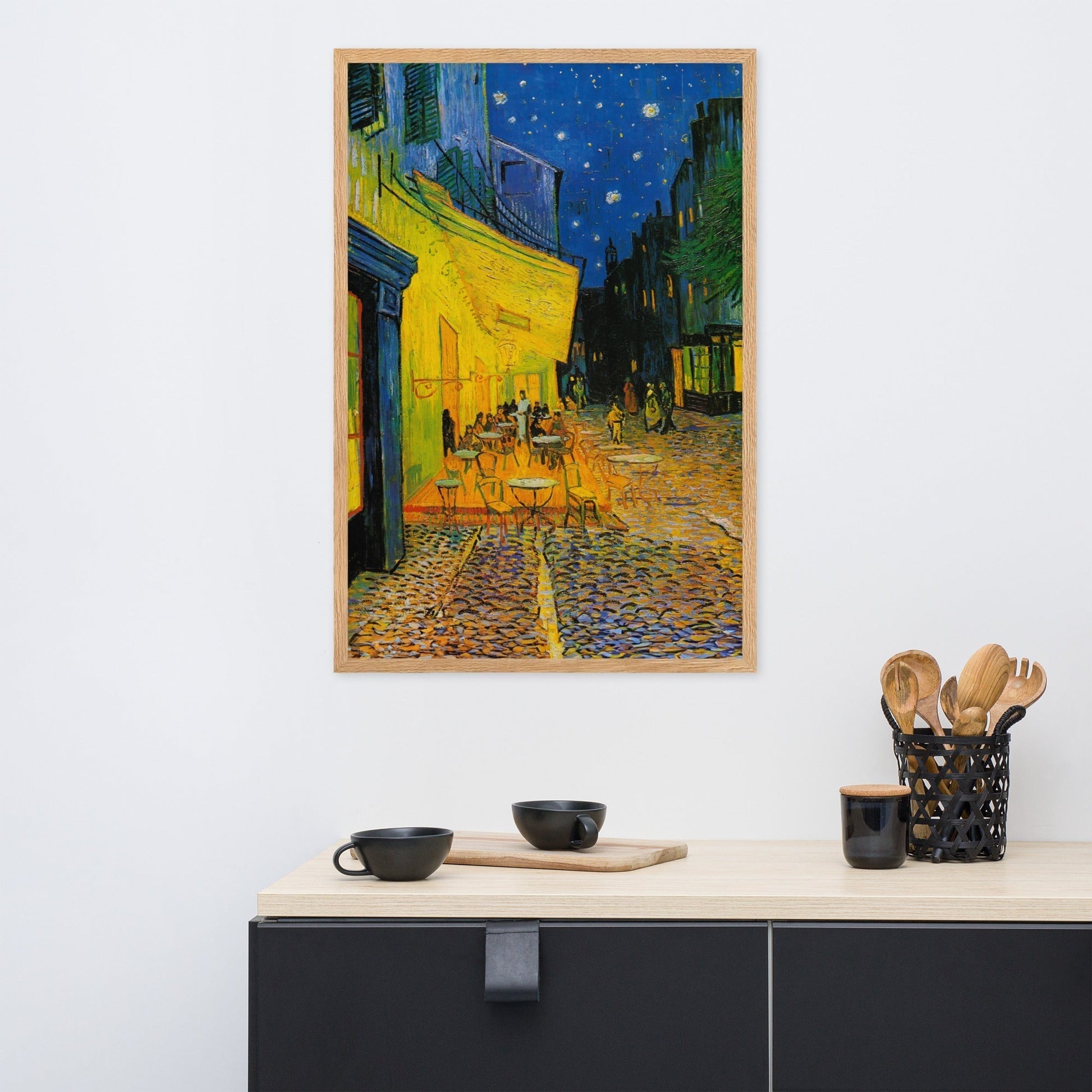 Dreamy Night Terras Poster | Luminescente Landschap Kunst | Muurdecoratie | Wanddecoratie