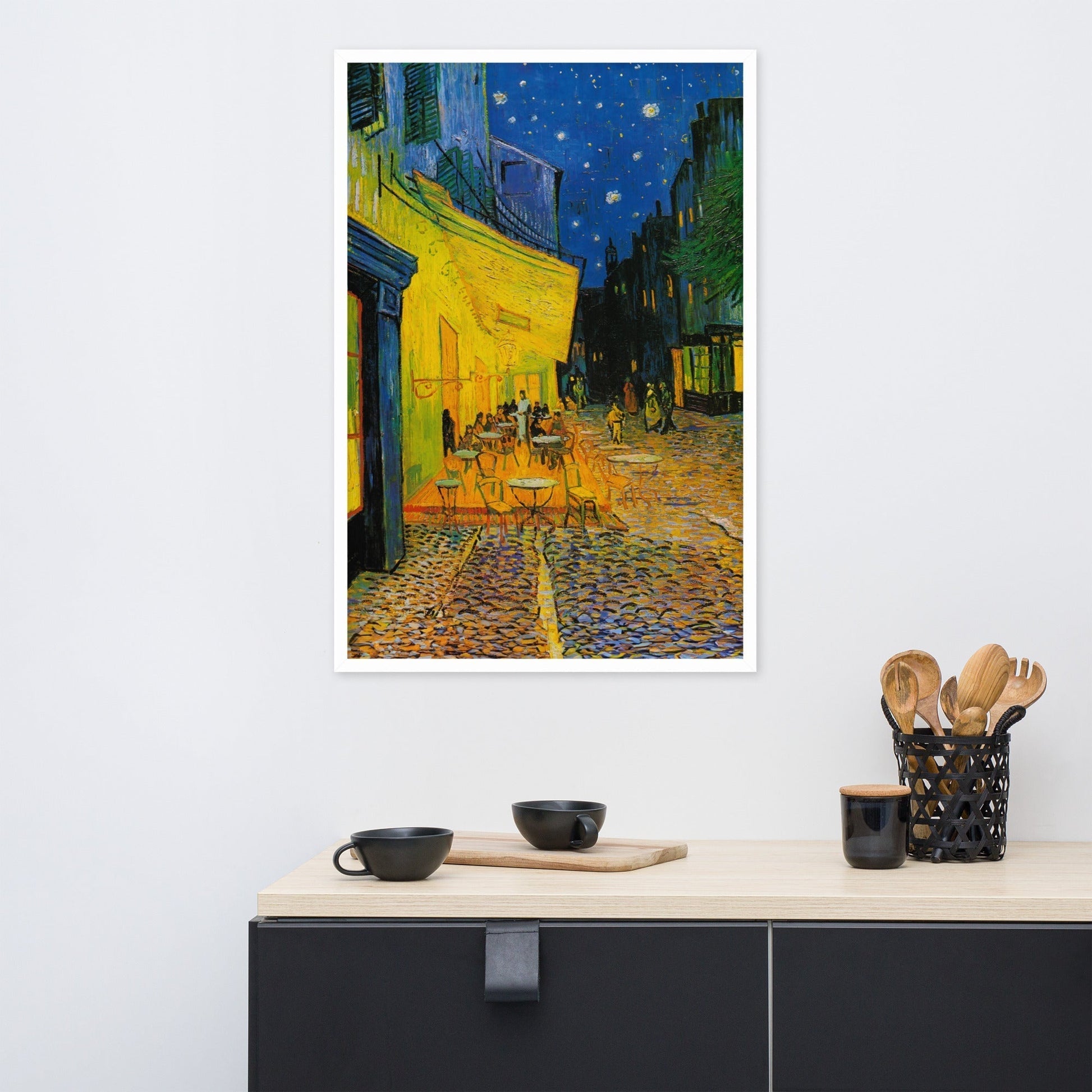 Dreamy Night Terras Poster | Luminescente Landschap Kunst | Muurdecoratie | Wanddecoratie