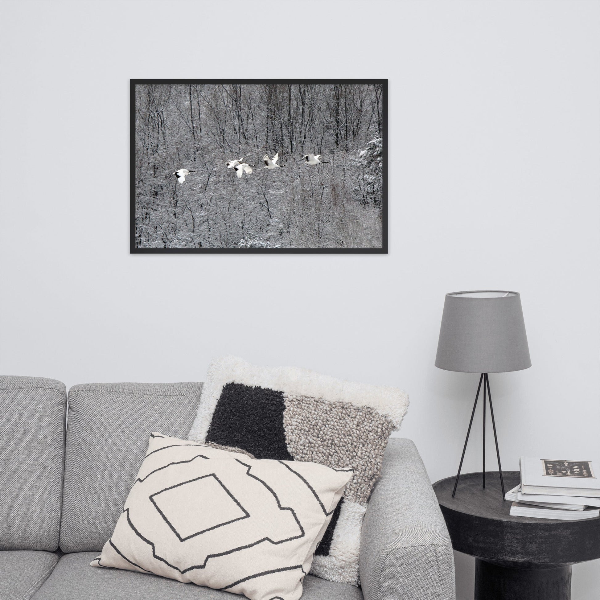 Flying Crane Family | Muurdecoratie | Wanddecoratie Posters | Schilderijen | Canvas Kunst