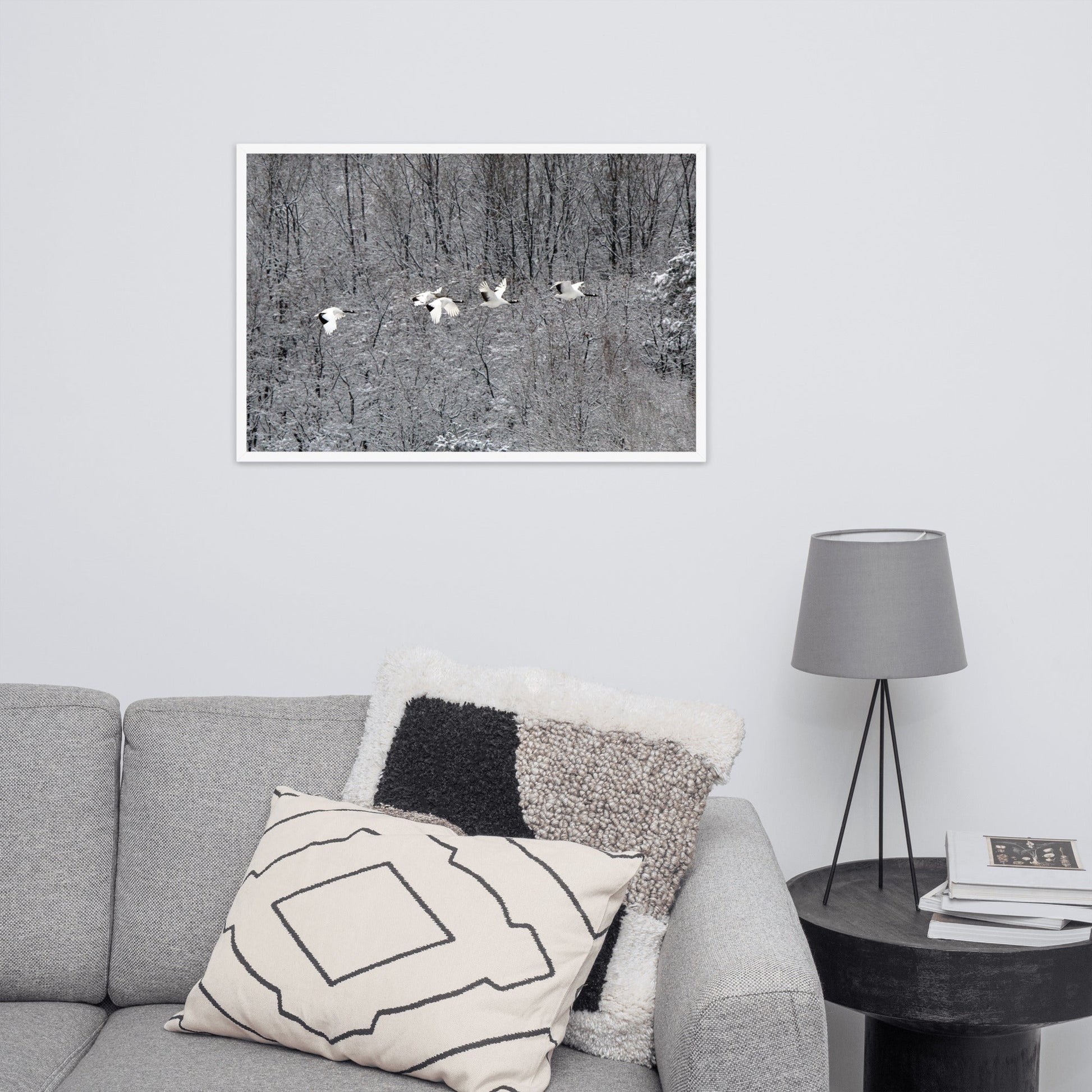 Flying Crane Family | Muurdecoratie | Wanddecoratie Posters | Schilderijen | Canvas Kunst