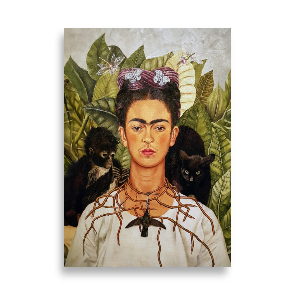Frida Kahlo with Thorn Necklace and Hummingbird | Muurdecoratie | Wanddecoratie | Posters | Schilderijen | Kunst