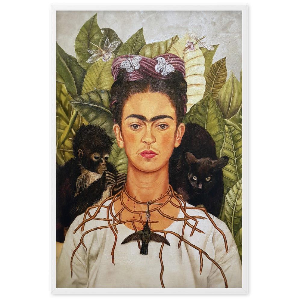 Frida Kahlo with Thorn Necklace and Hummingbird | Muurdecoratie | Wanddecoratie | Posters | Schilderijen | Kunst