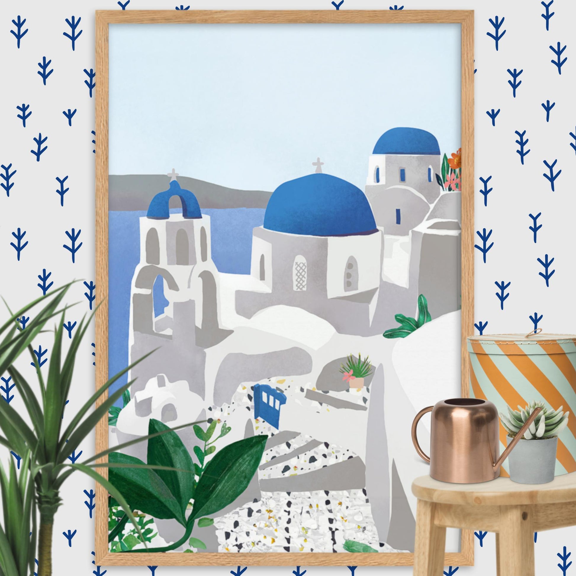 Santorini | Muurdecoratie | Griekse Eiland | Wanddecoratie | Posters | Huis en Tuin Kunst