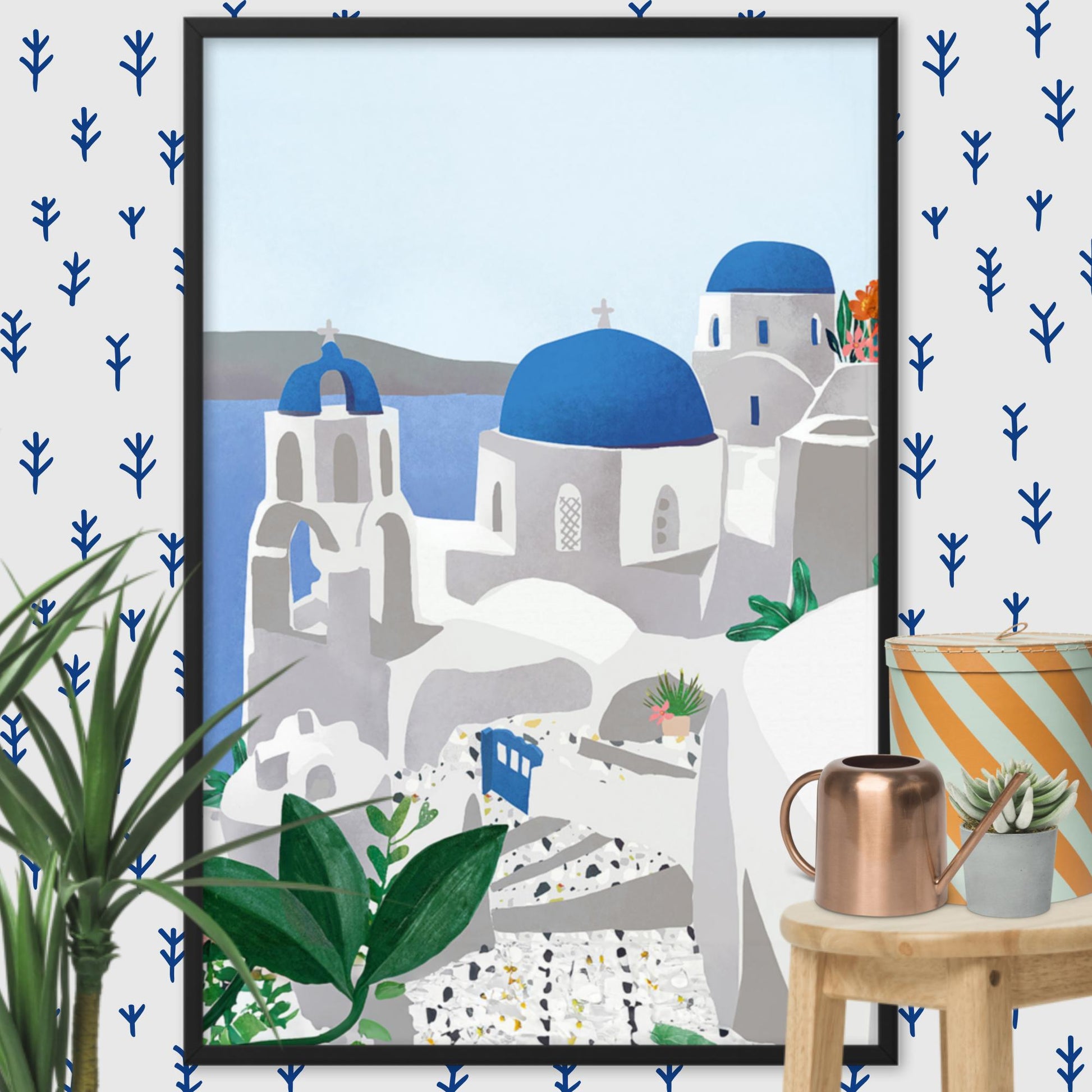 Santorini | Muurdecoratie | Griekse Eiland | Wanddecoratie | Posters | Huis en Tuin Kunst
