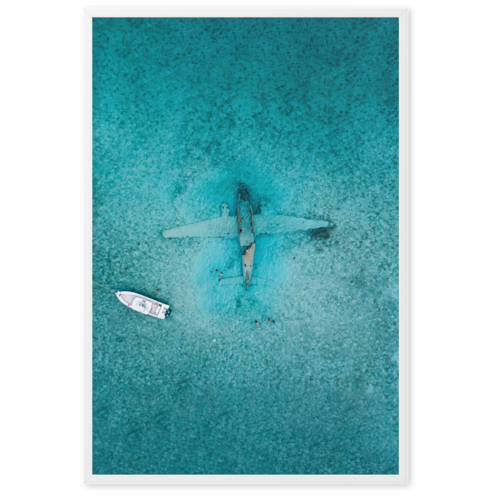 Sunken Plane Scene Poster | Aviation Art | Muurdecoratie | Modern Wanddecoratie | Luchtfoto Oceaan | Unieke Posters | Hoge Kwaliteit Schilderijen