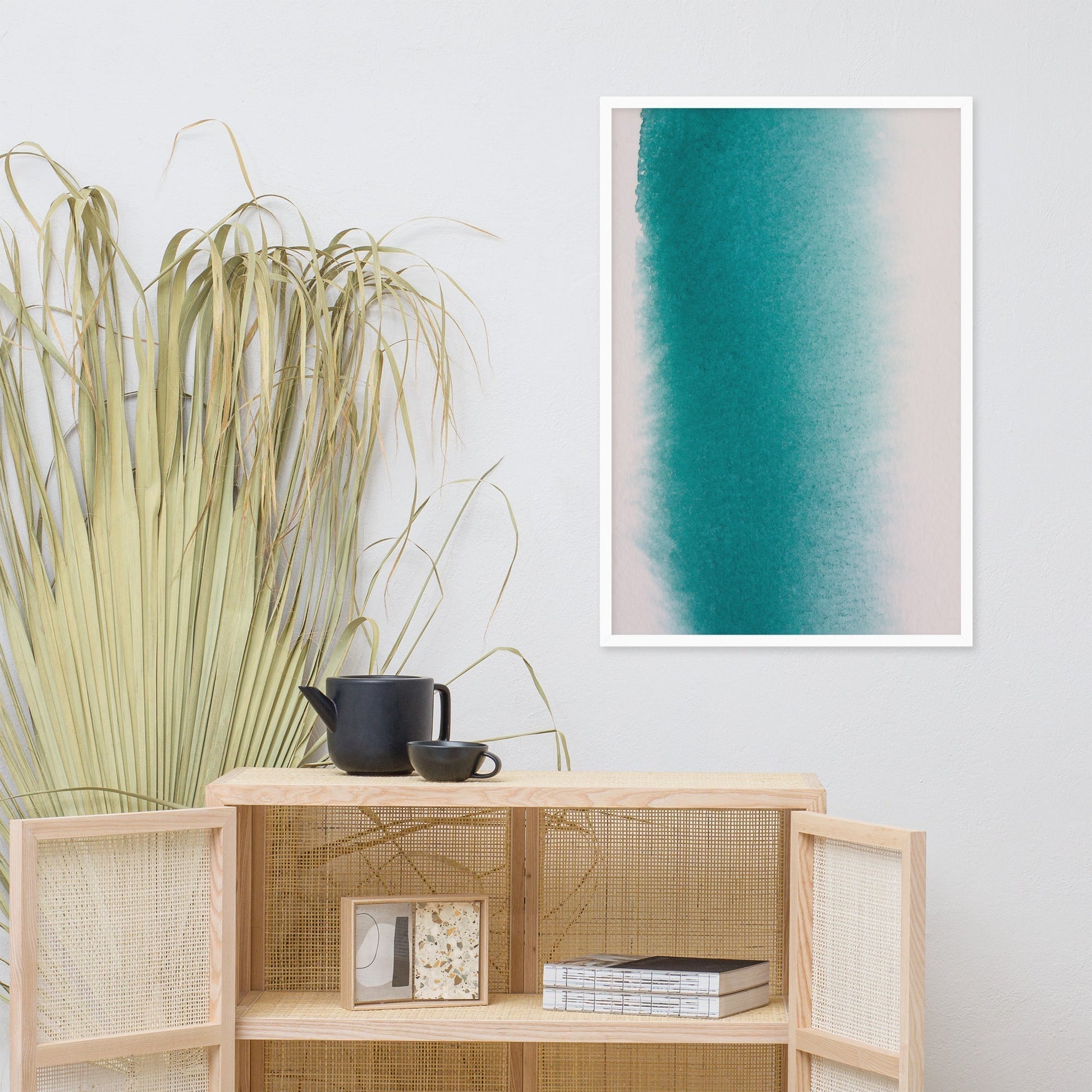 White Beach Scenic View Poster | Muurdecoratie Tranquil Seaside | Schilderijen voor Wanddecoratie