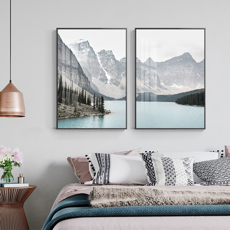 Nordic Fjord Landscape | Natuur Posters | Muurdecoratie | Wanddecoratie Scandinavisch | Kunstafdruk | Wand natuur schilderijen