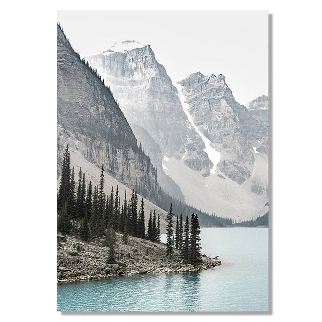 Nordic Fjord Landscape | Natuur Posters | Muurdecoratie | Wanddecoratie Scandinavisch | Kunstafdruk | Wand natuur schilderijen