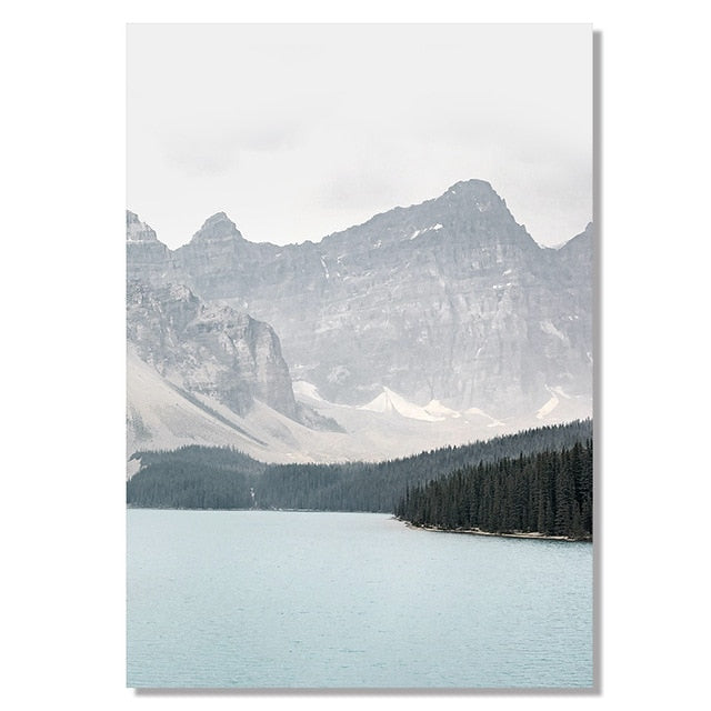 Nordic Fjord Landscape | Natuur Posters | Muurdecoratie | Wanddecoratie Scandinavisch | Kunstafdruk | Wand natuur schilderijen