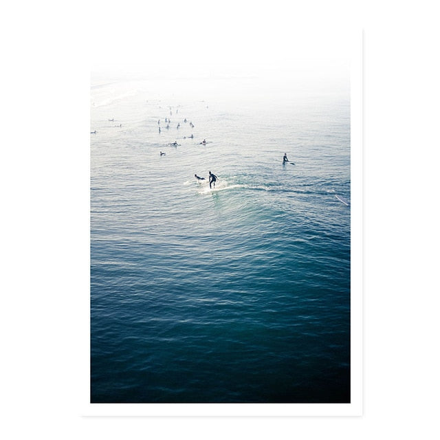 Ocean Waves | Zeegezicht Muurdecoratie | Poster Strandscène | Blauwe Water Print | Nautische Wanddecoratie | Rustige Schilderijen voor Woonkamer of Slaapkamer