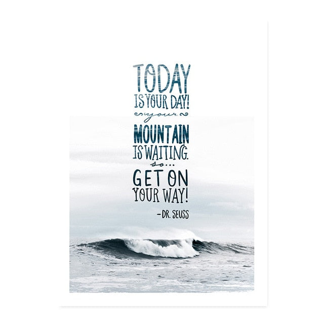 Ocean Waves | Zeegezicht Muurdecoratie | Poster Strandscène | Blauwe Water Print | Nautische Wanddecoratie | Rustige Schilderijen voor Woonkamer of Slaapkamer