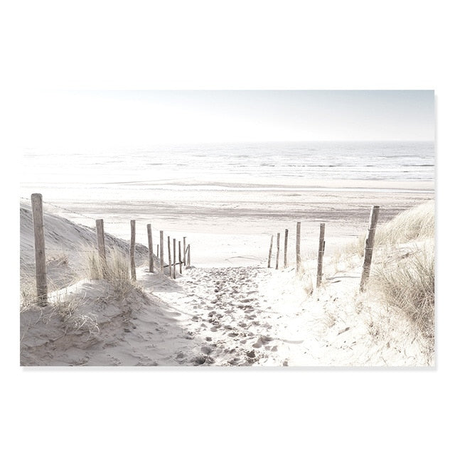 Scenic Beach Path | Poster | Serene Coastal Scene | Oceaan Landschap | Muurdecoratie voor Huis en Tuin