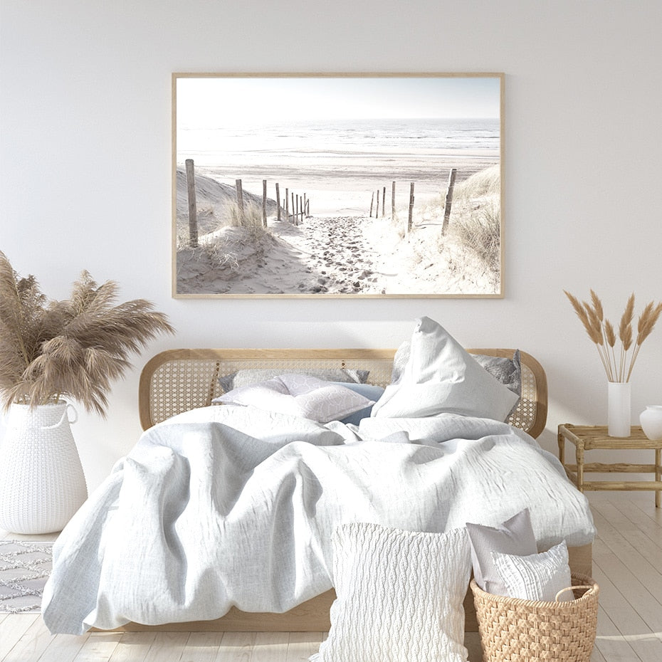 Scenic Beach Path | Poster | Serene Coastal Scene | Oceaan Landschap | Muurdecoratie voor Huis en Tuin