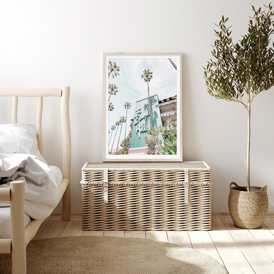 The Beverly Hills Hotel | Posters kunst | Elegante muurdecoratie | Iconische wanddecoratie | Huisdecor