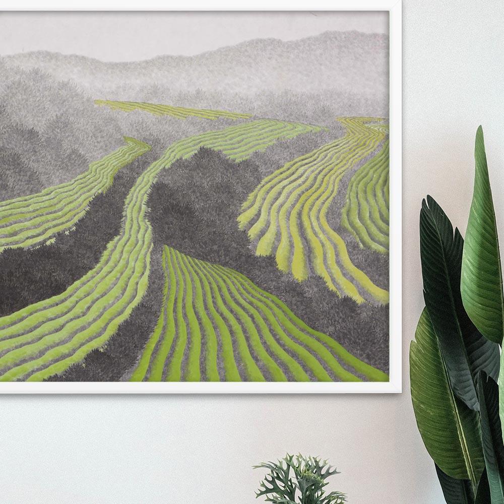 Rice field | Muurdecoratie | Wanddecoratie | Posters | Schilderijen | Canvas Kunst | Kunst voor Huis en Tuin