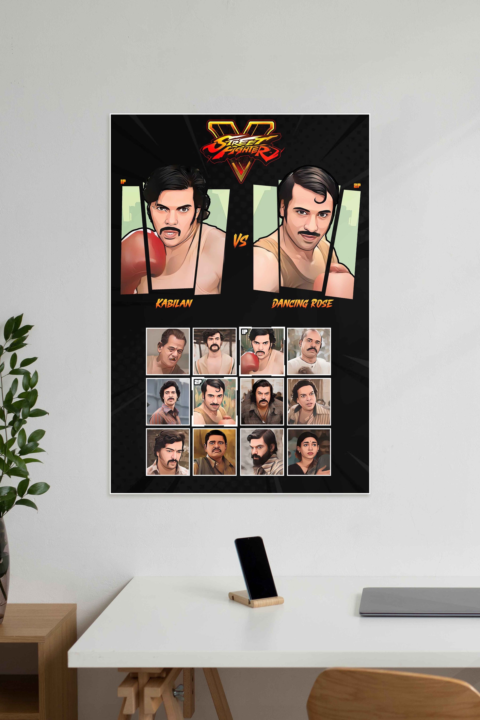 Sarpatta x Street Fighter | Film Posters voor Muurdecoratie | Unieke Wanddecoratie | Kollywood Kunst