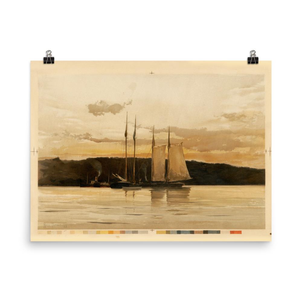 Ships in the Sunset | Wanddecoratie | Muurdecoratie | Posters | Kunst | Schepen bij Zonsondergang