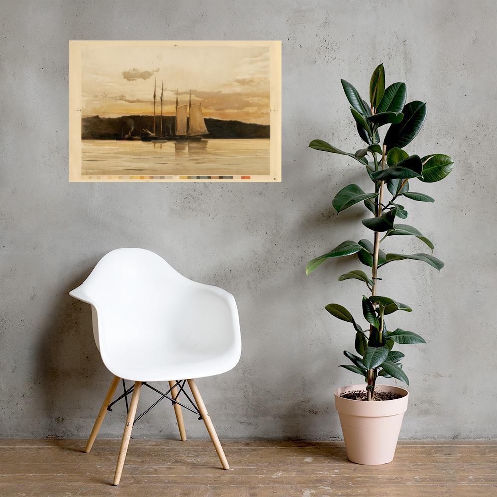 Ships in the Sunset | Wanddecoratie | Muurdecoratie | Posters | Kunst | Schepen bij Zonsondergang
