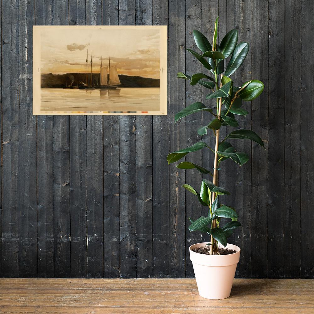 Ships in the Sunset | Wanddecoratie | Muurdecoratie | Posters | Kunst | Schepen bij Zonsondergang