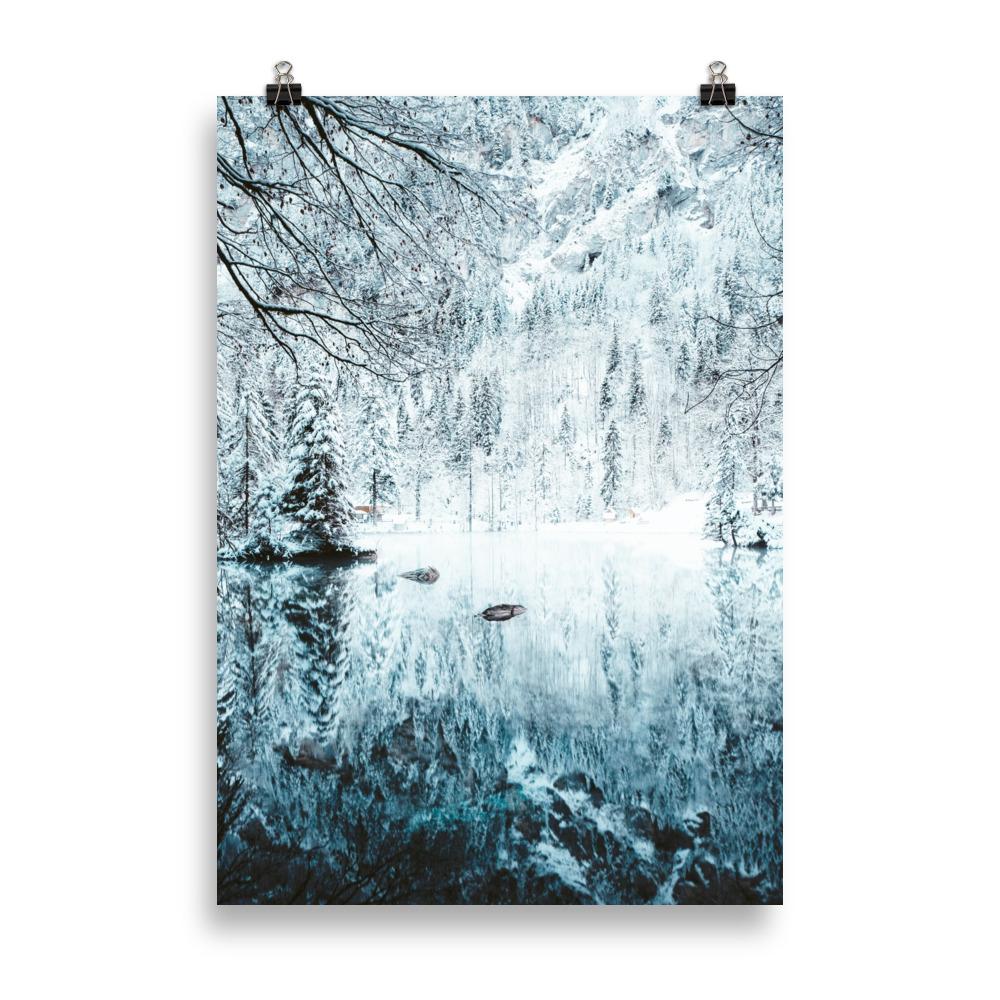 Winter Landscape Poster | Ijsmeer Muurdecoratie | Wanddecoratie Kunst | Landschap | Posters Schilderijen