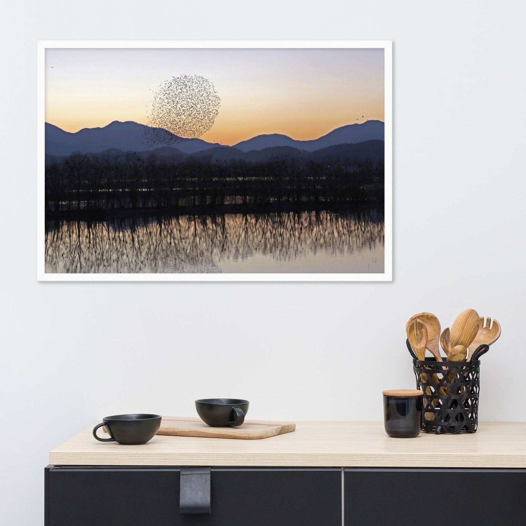 Sunset in Junam Water Reservoir poster | Muurdecoratie | Wanddecoratie | Schilderijen | Canvas kunst