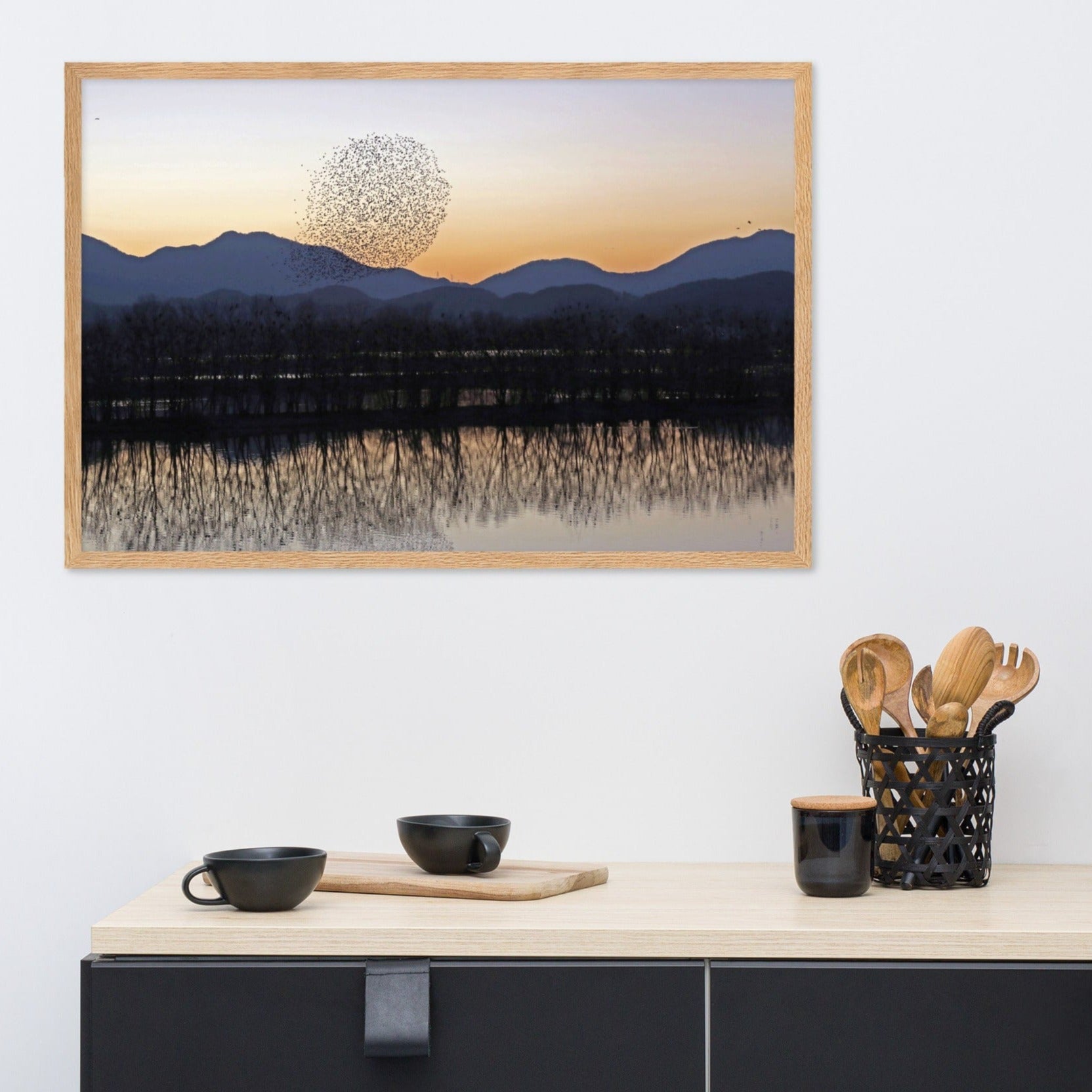 Sunset in Junam Water Reservoir poster | Muurdecoratie | Wanddecoratie | Schilderijen | Canvas kunst
