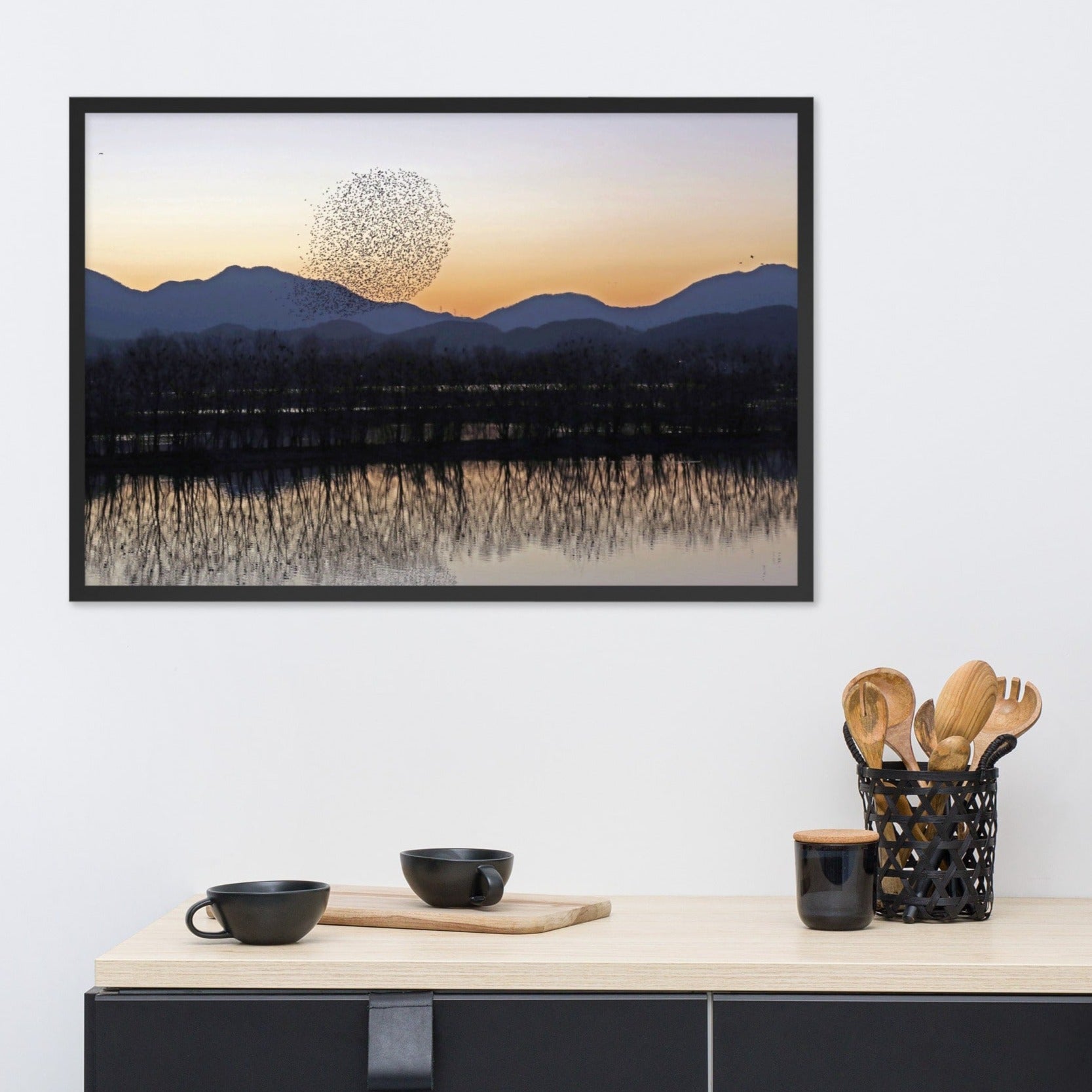 Sunset in Junam Water Reservoir poster | Muurdecoratie | Wanddecoratie | Schilderijen | Canvas kunst